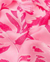 lightweight scarf, pink scarf, abstract floral scarf, scarf with tassels